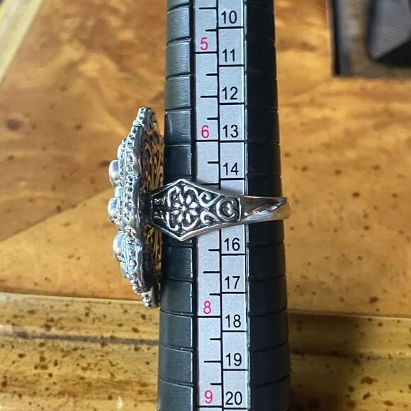 Natural Tanzanite Sapphire Sterling Silver Cocktail Ring Size 7 - Picture 8 of 9